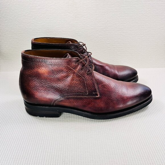 Magnanni Malone Chukka Ankle Boots Grain Leather 21257 Lace Up Mens Size 11 - Picture 1 of 12